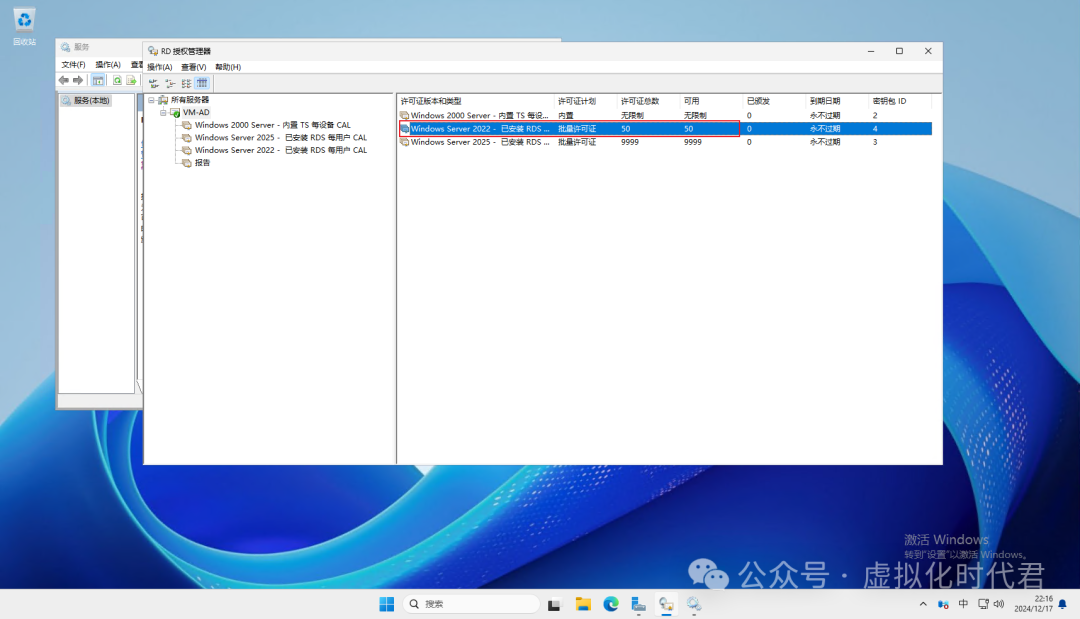 Windows Server2025远程桌面服务配置和授权激活(图41) Windows Server2025远程桌面服务配置和授权激活(图34)